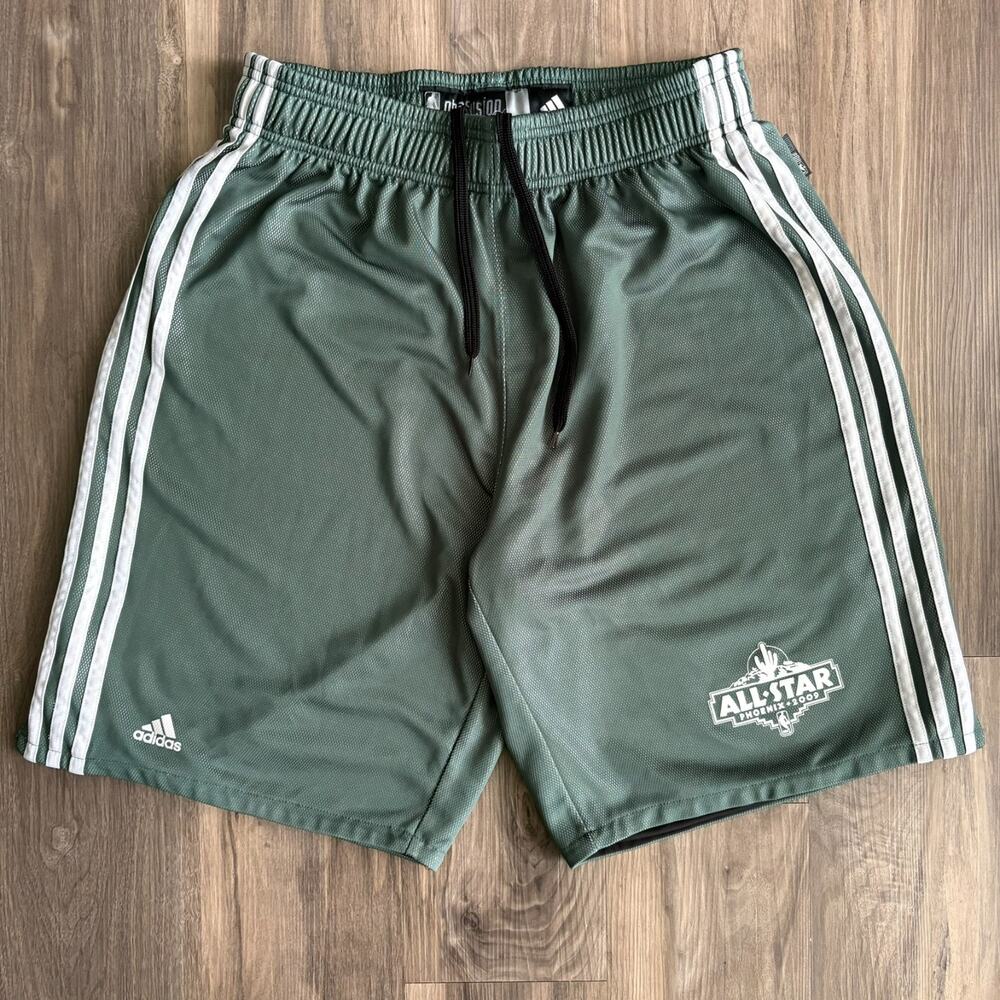 Adidas NBA All Star Game Shorts Men's Size L Phoenix 2009 Green Striped
